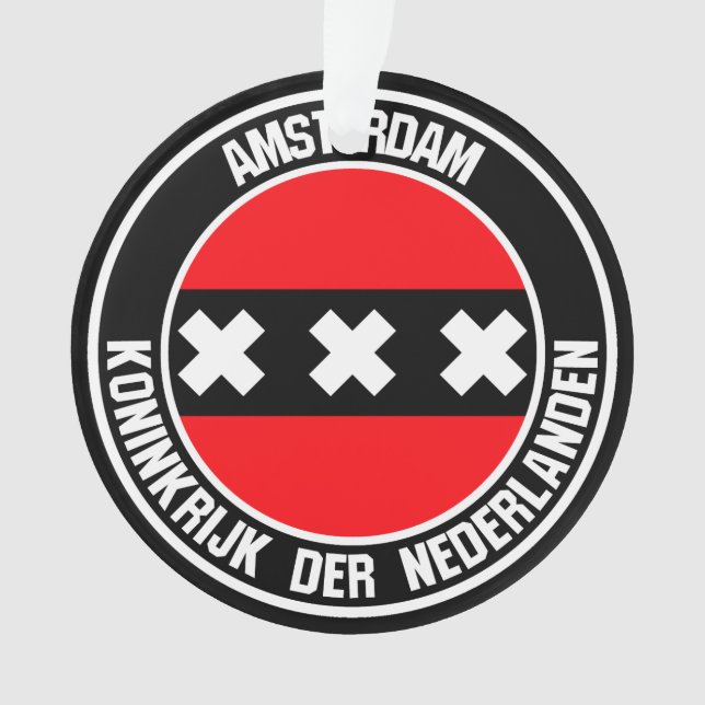 Amsterdam Round Emblem Ornament (Front)