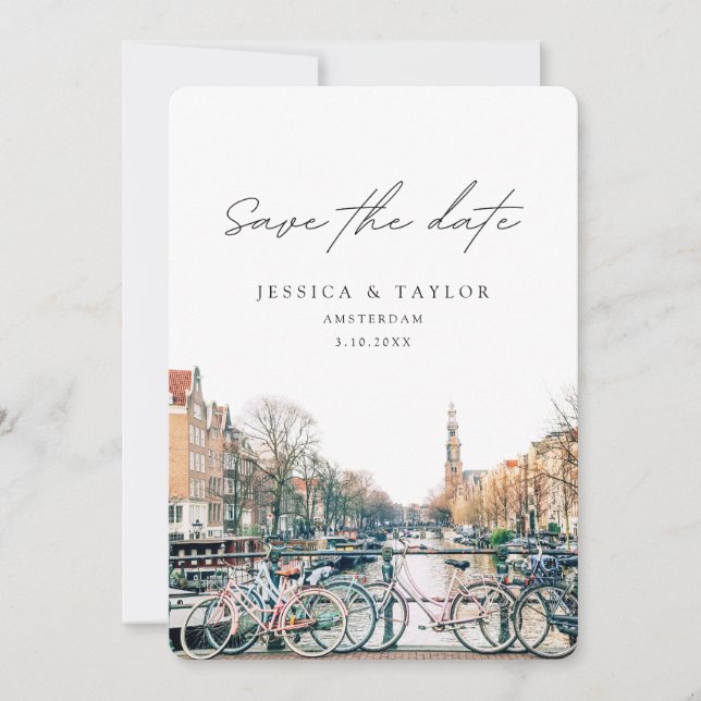 Amsterdam Save the Date Faire-part de mariage (Devant)