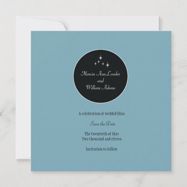 Amsterdam Save the Date: Powder Blue Date (Front)