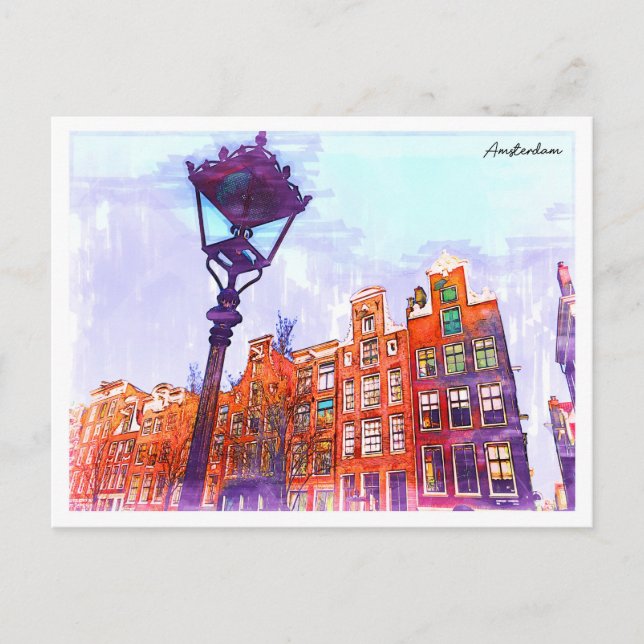 Amsterdam Sidewalk Postcard (Front)