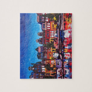 Amsterdam Skyline With Canal At Night Jigsaw Puzzle