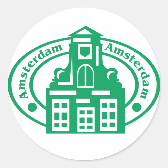 Amsterdam Stamp Classic Round Sticker