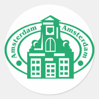 Amsterdam Stamp Classic Round Sticker