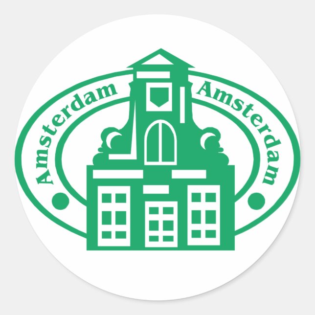 Amsterdam Stamp Classic Round Sticker (Front)