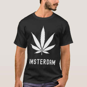 Amsterdam Stoner Pot Leaf Travel Vacation T-Shirt