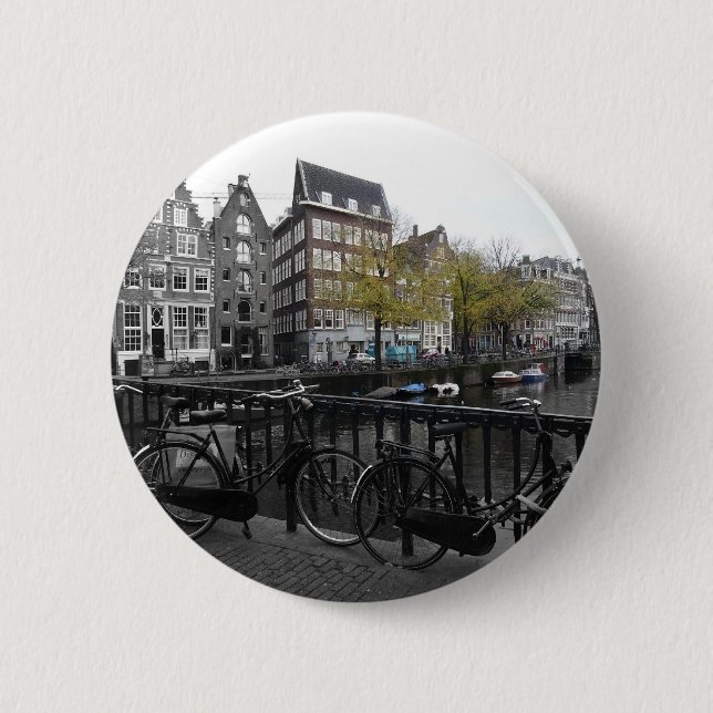 Amsterdam street 2 inch round button (Front)