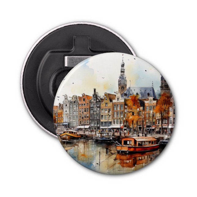 Amsterdam, Stretched Print Bottle Opener (Front)