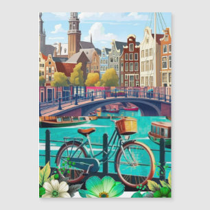 Amsterdam Travel Postcard Art, Netherlands Postcar