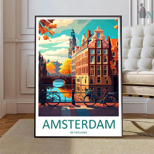 Amsterdam Travel Print Wall Art Amsterdam Wall Han