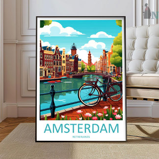 Amsterdam Travel Print Wall Art Amsterdam Wall Han