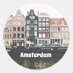 Amsterdam Travel Souvenir Classic Round Sticker