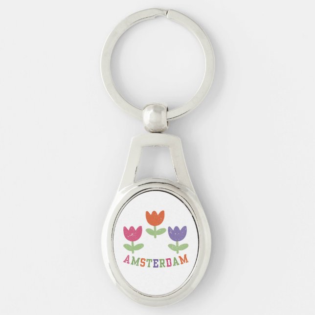 Amsterdam Tulips Keychain (Front)
