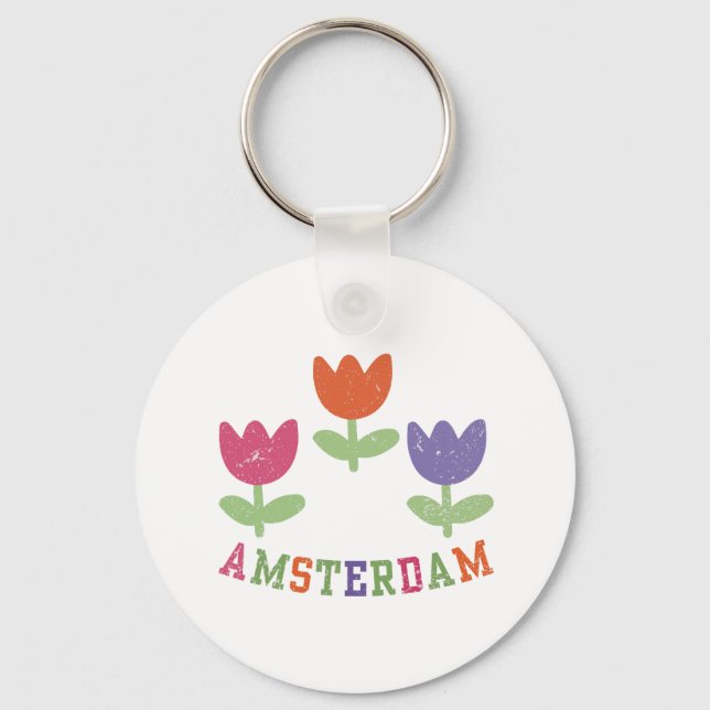 Amsterdam Tulips Keychain (Front)