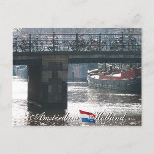 Amsterdam Vélos sur Bridge Holland Carte postale