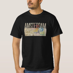 Amsterdam Vintage Map Simplistic T-Shirt