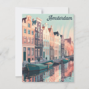 Amsterdam vintage postcard
