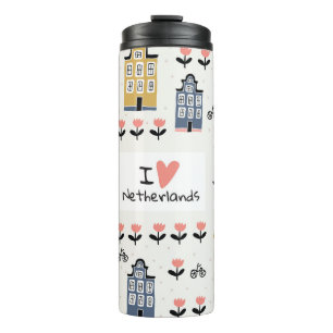 Amsterdam Vintage: Traditional City Illustration Thermal Tumbler