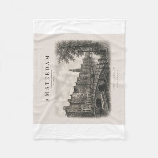 Amsterdam | Vintage Travel City Design Fleece Blanket
