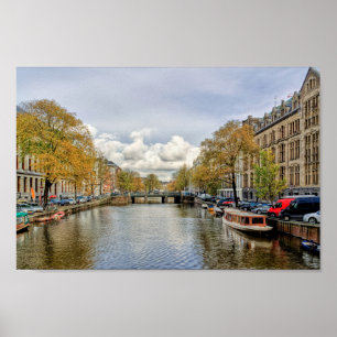 Amsterdam Water Canal Poster