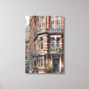 Amsterdam watercolor painting canvas print