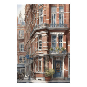 Amsterdam watercolor painting photo print