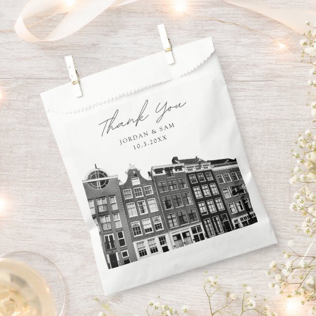 Amsterdam Wedding Personalized Photo Favour Bag (Clipped)