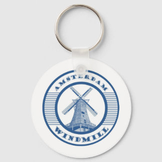 AMSTERDAM WINDMILL BLUE KEYCHAIN