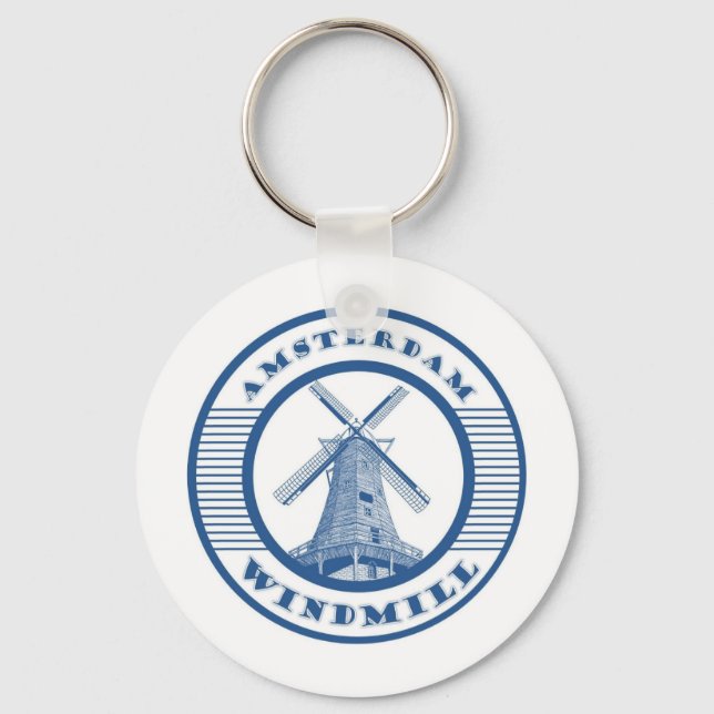 AMSTERDAM WINDMILL BLUE KEYCHAIN (Front)