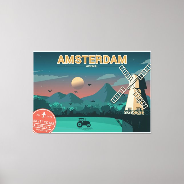 Amsterdam Windmill Canvas Print (Front)