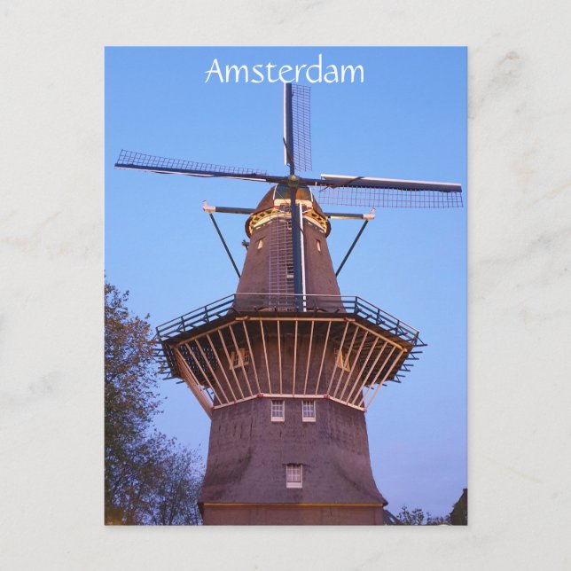 Amsterdam Windmill Postcard (Front)