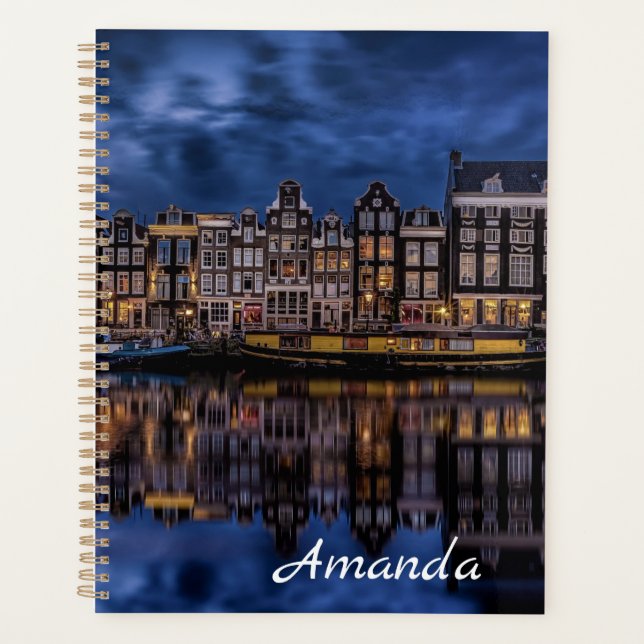 Amsterdam with Canals at Dusk Planner (Front)