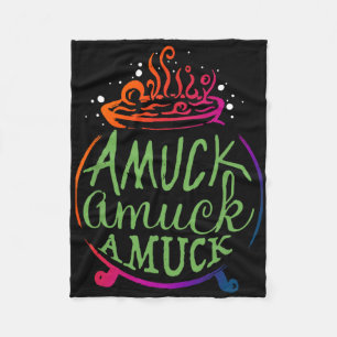 Amuck Amuck Amuck Fun Witch Halloween Gift Fleece Blanket