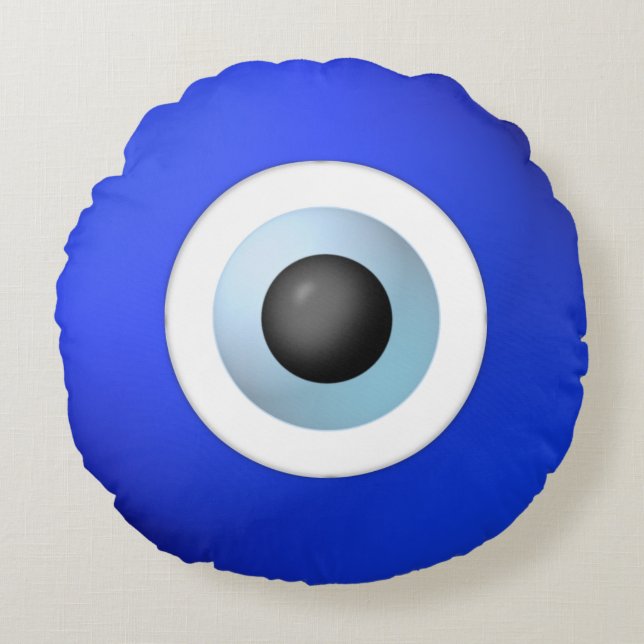 Amulet to Ward off the Evil Eye Round Pillow (Front)