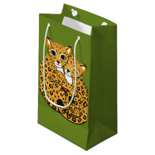 Amur Leopard Cubs Cuddling Art Small Gift Bag