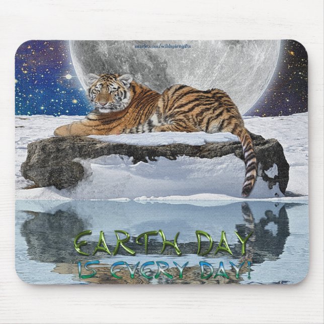 Amur Tiger Earth Day Wildlife Protection Mousepad (Front)