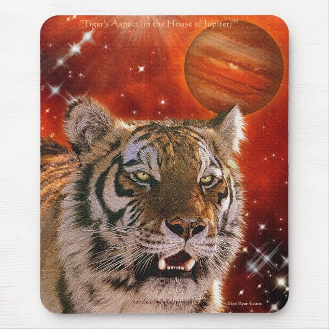 Amur Tiger & Jupiter Big Cat Fantasy Art Mousemat Mouse Pad (Front)