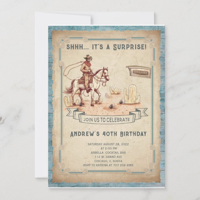 Amusant 40th Mens Anniversaire Invitations (Devant)