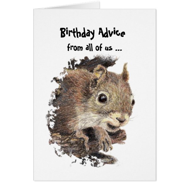Amusant Anniversaire Conseils d'un écureuil (Devant)