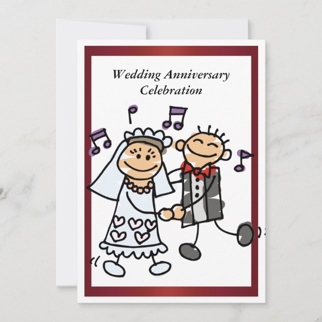 Amusant anniversaire Mariage Invitation (Devant)