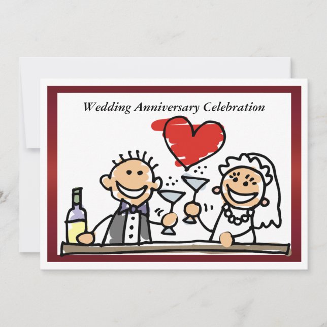 Amusant anniversaire Mariage Invitation (Devant)