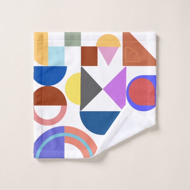 Amusant Avec Géométrie Formes Colorées (Gant de toilette)