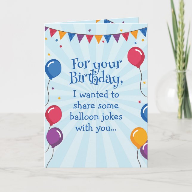 Amusant Ballons Plaisanter Carte d'Anniversaire Hu (Devant)