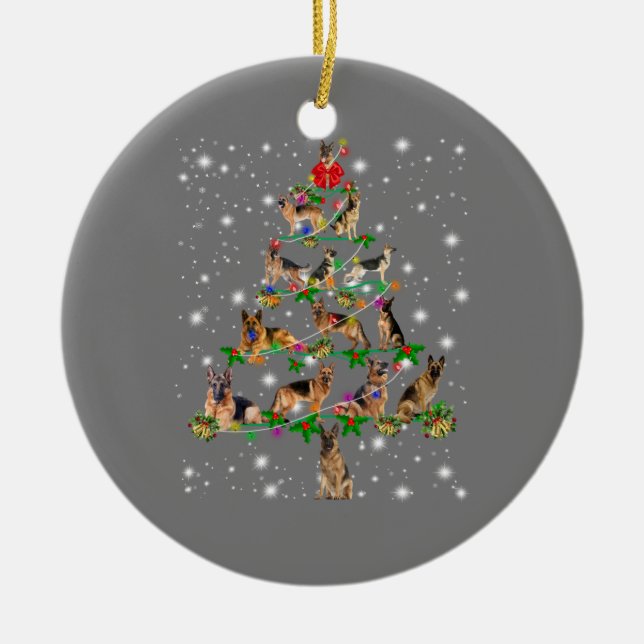 Amusant berger allemand décoration d'arbre de Noël (Devant)