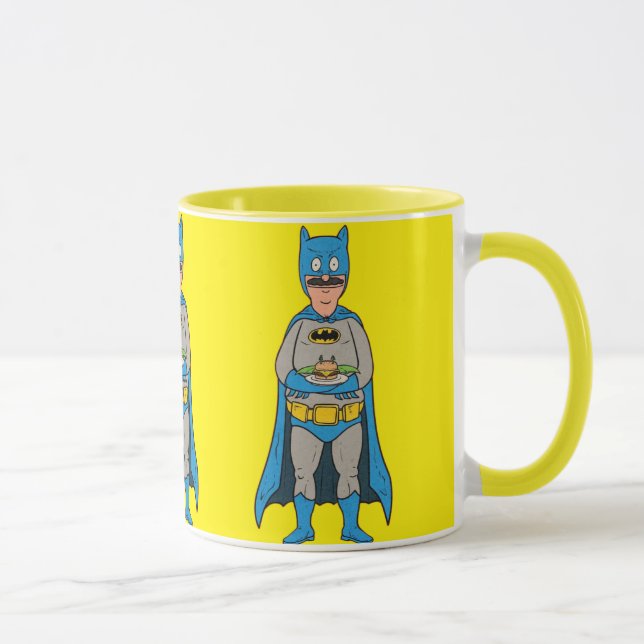 Amusant Burger Superhero Mug - Drôle cadeau (Droite)