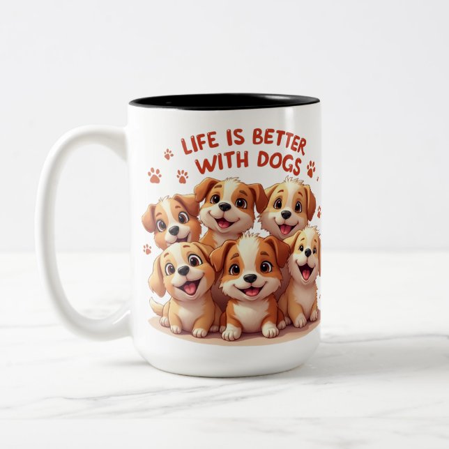 Amusant Chien Mug Anniversaire Cadeau Idée mignonn (Gauche)