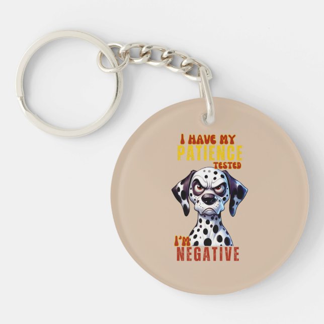 Amusant chien Porte - clé & Lanyard - 'Patience Te (Devant)