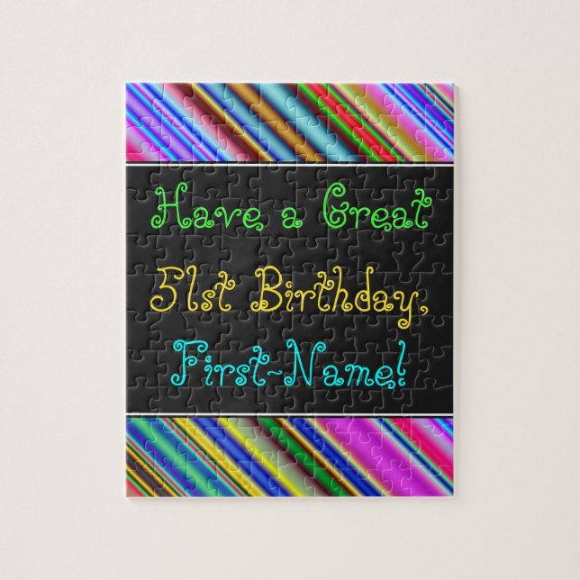 Amusant, coloré, Whimsical 51st Birthday Puzzle (Vertical)