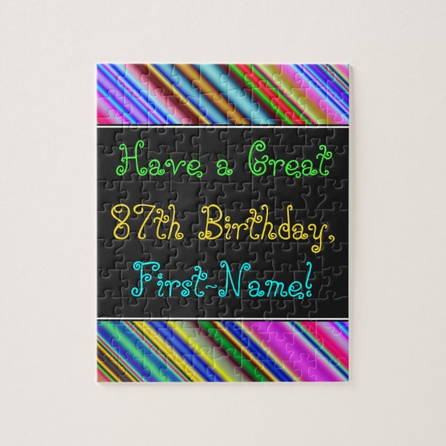 Amusant, coloré, Whimsical 87th Birthday Puzzle (Vertical)