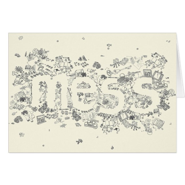 Amusant Créatif Famille Mess Texte Ligne de dessin (Devant horizontal)