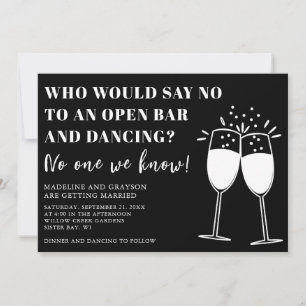 Amusant Décontracté Open Bar Dancing Faire-part de